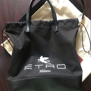 Etro Canvas and Leather Bag (bucket/sak style) Like New
